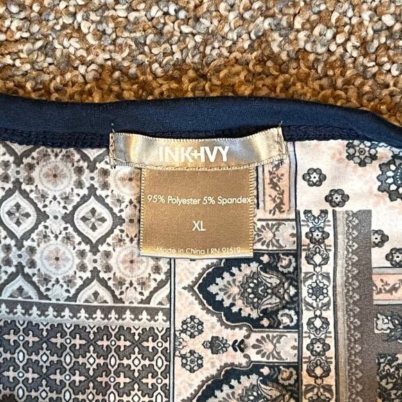 Ink & Ivy 3/4 Sleeve 3 Button Henley Teal Top.  Women's Size XL - Picture 3 of 7